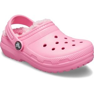 Pink fur lined Crocs